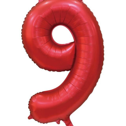 Rode Cijfer Ballon 9 Jaar Glans 86cm van WeFiesta koop je bij Partywinkel