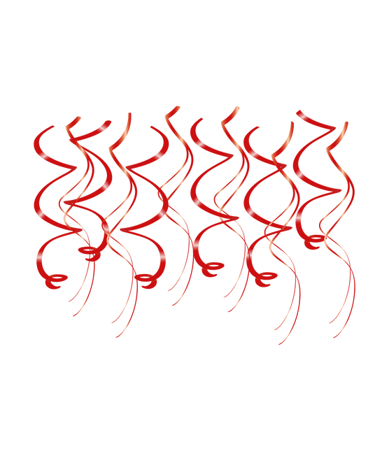 Rode Hangdecoratie Swirls 12st van Paper Dreams koop je bij Partywinkel