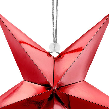 Rode Lampion Ster 30cm van Partydeco koop je bij Partywinkel