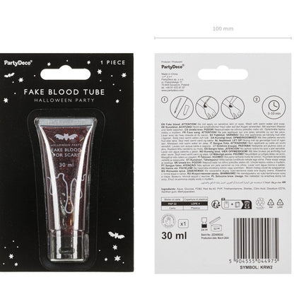 Rode Nep Bloed Tube 30ml - Partywinkel - 5904555044975