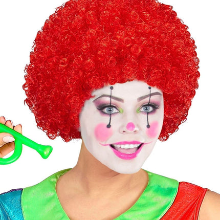 Rode Pruik Clown Krullen van Widmann koop je bij Partywinkel
