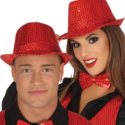 Rode Strik Glitter Paillet van Fiestas Guirca koop je bij Partywinkel