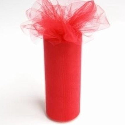 Rode Tule Rol 30cm 9m van Partydeco koop je bij Partywinkel
