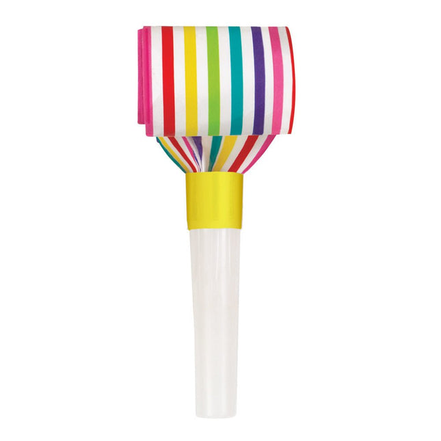 Roltongen Regenboog 14,3cm 8st van Unique koop je bij Partywinkel