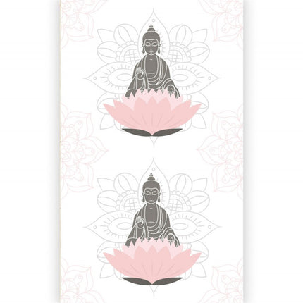 Runner da tavola rosa bianco crema Buddha 5m