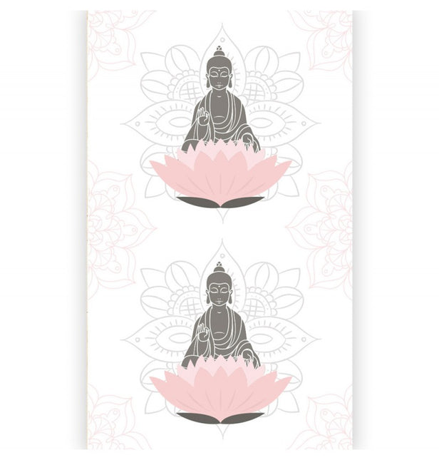 Runner da tavola rosa bianco crema Buddha 5m