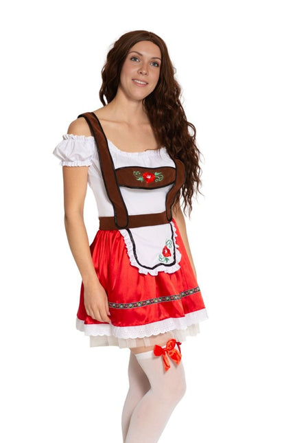 Rood Dirndl Jurk Oktoberfest Fay van Partychimp koop je bij Partywinkel