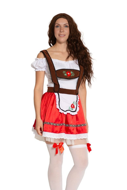 Rood Dirndl Jurk Oktoberfest Fay van Partychimp koop je bij Partywinkel