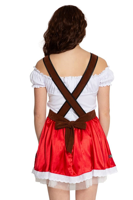 Rood Dirndl Jurk Oktoberfest Fay van Partychimp koop je bij Partywinkel