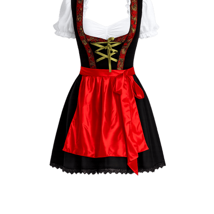 Rood Dirndl Jurk Oktoberfest Rosalie van Partychimp koop je bij Partywinkel