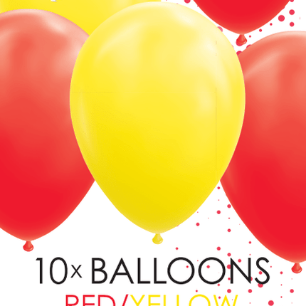 Rood Gele Ballonnen 30cm 10st van WeFiesta koop je bij Partywinkel