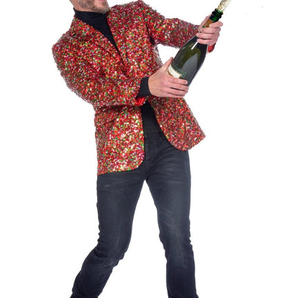 Rood Groene Blazer Heren Pailletten van Wilbers & Wilbers koop je bij Partywinkel