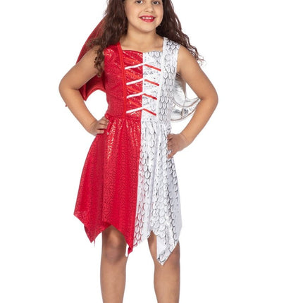 Rood Witte Jurk Meisje Duivel En Engel van Wilbers & Wilbers koop je bij Partywinkel