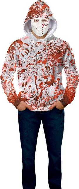 Rood Witte Trui Met Masker van Fiestas Guirca koop je bij Partywinkel