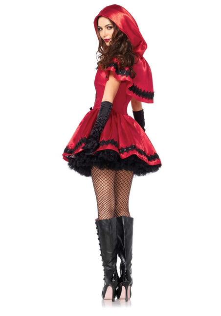 Roodkapje Jurk Wit Rood Dames Leg Avenue - Partywinkel - 714718496474