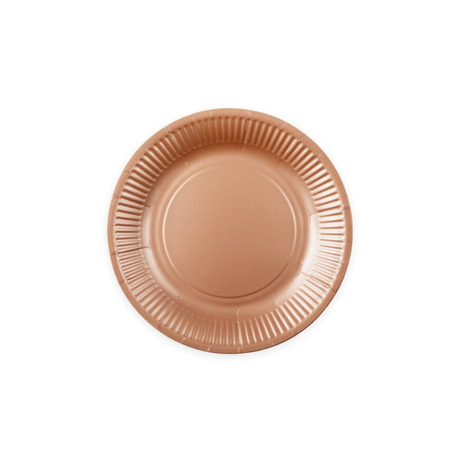 Rose Gouden Borden Papier 18cm 20st van WeFiesta koop je bij Partywinkel