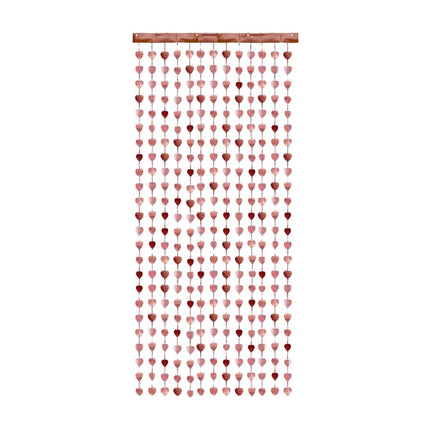 Rose gouden Deurgordijn Hartjes 2,45m van Partydeco koop je bij Partywinkel
