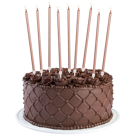 Rose Gouden Kaarsen 15cm 16st van Folat koop je bij Partywinkel