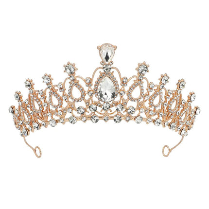 Rose Gouden Kroon Met Stenen - Partywinkel - 8712026645463