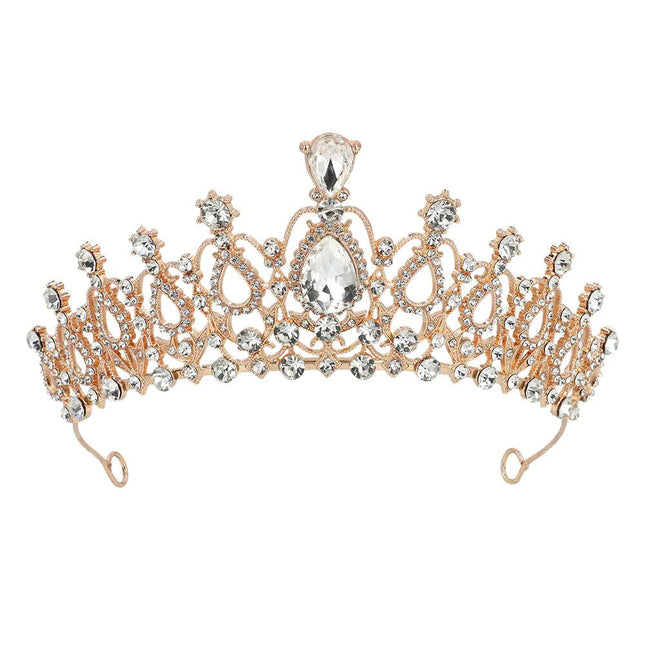 Rose Gouden Kroon Met Stenen - Partywinkel - 8712026645463