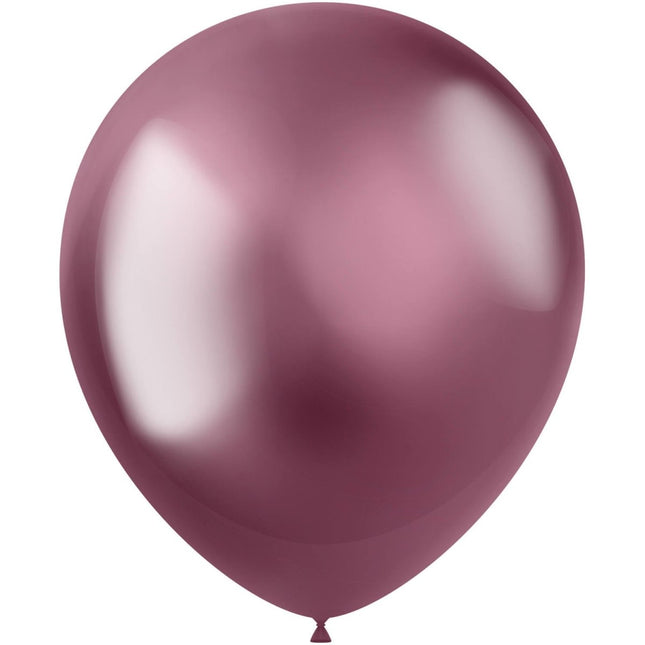 Roze Ballonnen Chroom 33cm 10st van Folat koop je bij Partywinkel