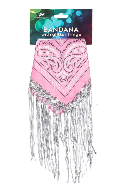 Roze Bandana Strass Franjes van Wilbers & Wilbers koop je bij Partywinkel