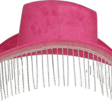Roze Cowboy Hoed Franjes van Fiestas Guirca koop je bij Partywinkel