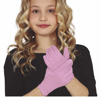Roze Handschoenen Kind 17cm van Fiestas Guirca koop je bij Partywinkel