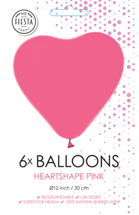 Roze Hartjes Ballonnen 30cm 6st van WeFiesta koop je bij Partywinkel