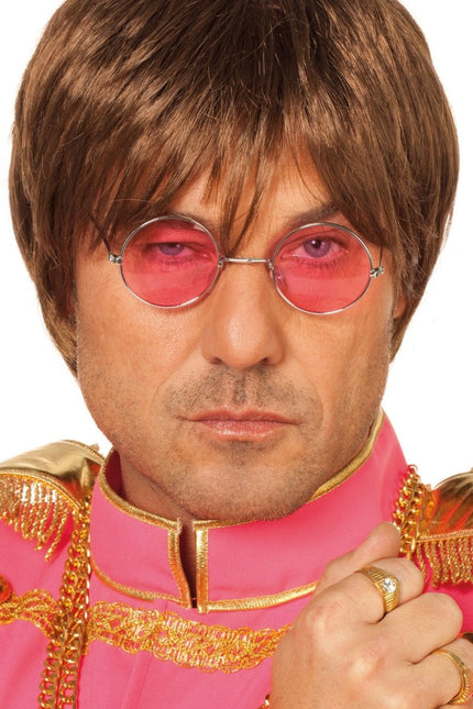 Roze Hippie Bril John van Wilbers & Wilbers koop je bij Partywinkel