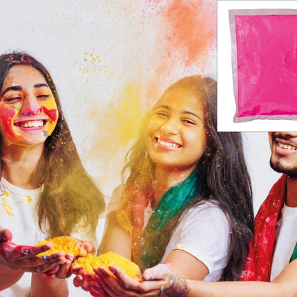 Roze Holi Poeder 200gr - Partywinkel - 8434077140345