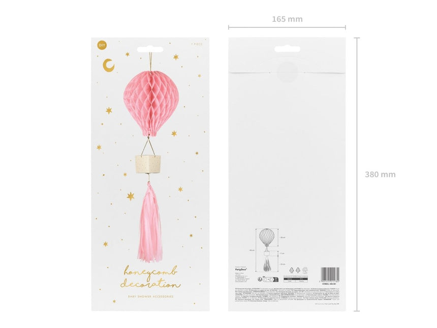 Roze Honeycomb Luchtballon van Partydeco koop je bij Partywinkel