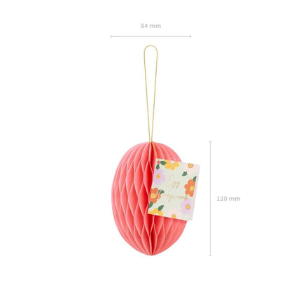 Roze Honeycomb Paasei 12cm van Partydeco koop je bij Partywinkel