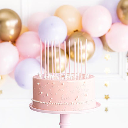 Roze Kaarsen 14cm 12st van Partydeco koop je bij Partywinkel