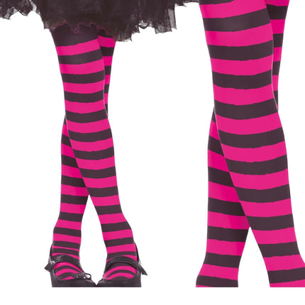 Roze Panty Gestreept Kind van Fiestas Guirca koop je bij Partywinkel