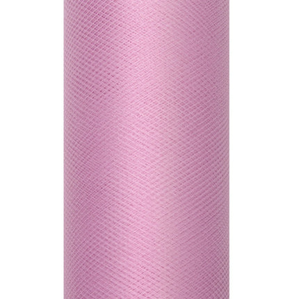 Roze Pastel Tule Rol 30cm 9m van Partydeco koop je bij Partywinkel