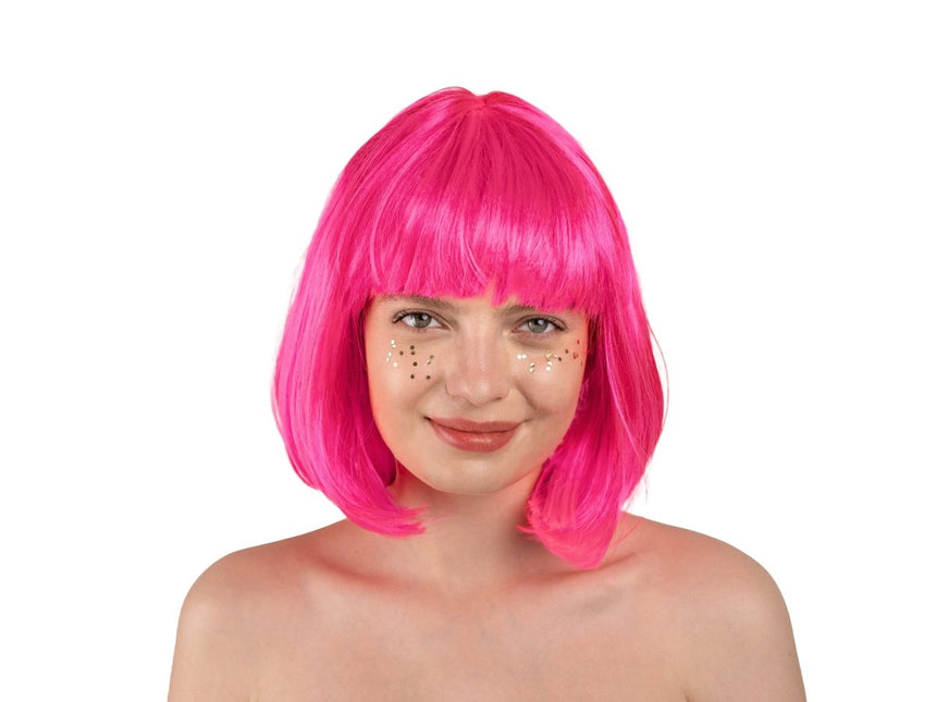 Roze Pruik Cleopatra van Partydeco koop je bij Partywinkel