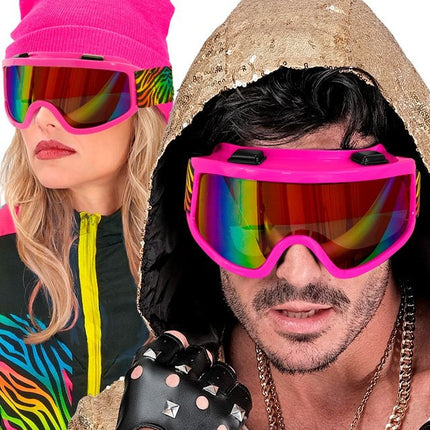 Roze Skibril Tijgerprint Band van Widmann koop je bij Partywinkel