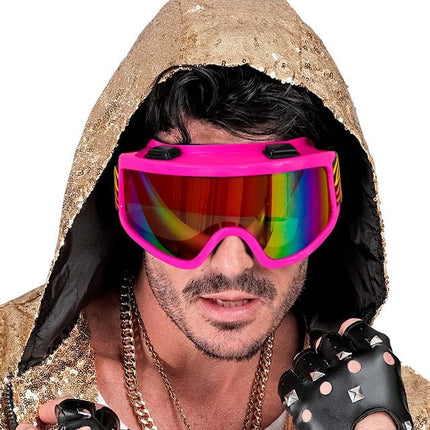 Roze Skibril Tijgerprint Band van Widmann koop je bij Partywinkel