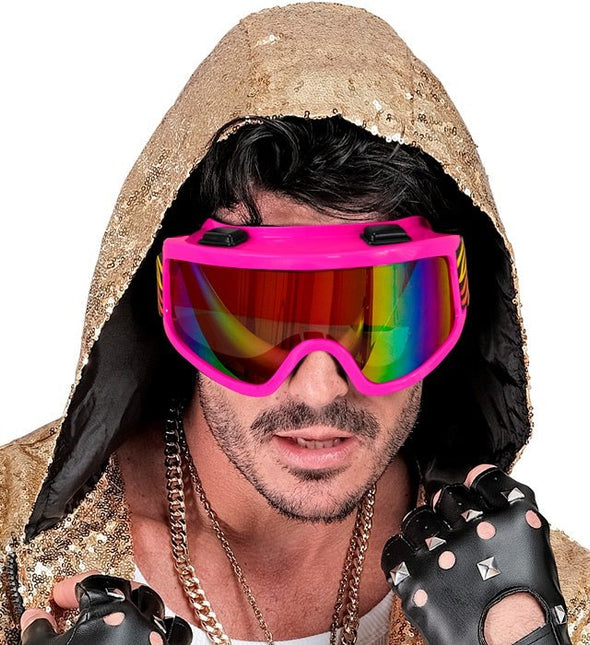 Roze Skibril Tijgerprint Band van Widmann koop je bij Partywinkel