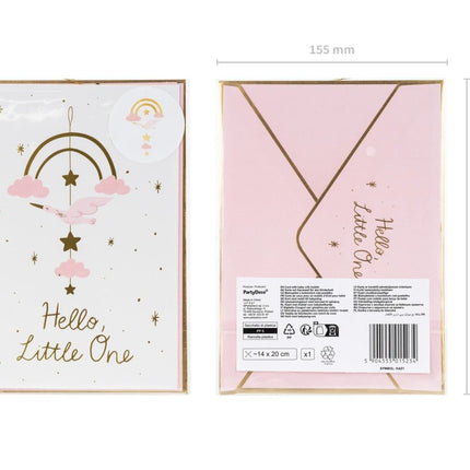 Roze Uitnodigingen Hello Little One 14x 20cm 11st van Partydeco koop je bij Partywinkel