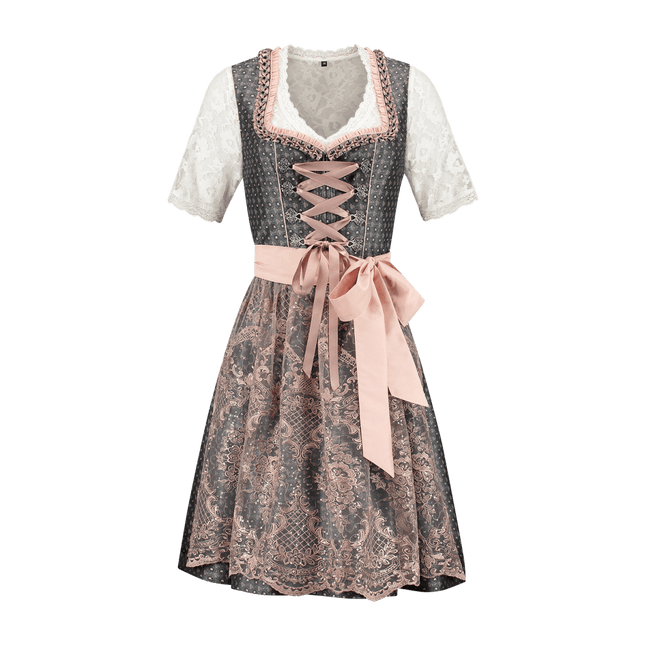 Roze Wit Creme Dirndl Jurk Oktoberfest Dames van Haus Huberts koop je bij Partywinkel