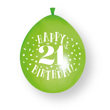 Palloncini in lattice da 10 ct "Happy 21st Birthday" da 23 cm