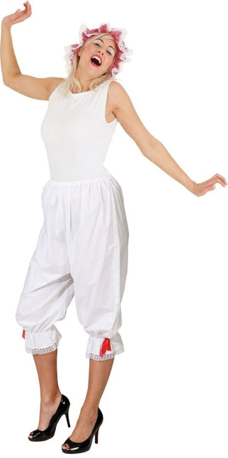 Ruffle broek Wit van Orlob koop je bij Partywinkel