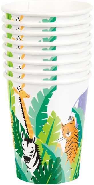 Safari Bekers Papier 266ml 8st van Unique koop je bij Partywinkel
