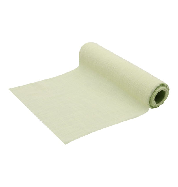 Runner da tavola verde chiaro in cotone 5m
