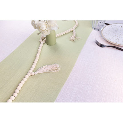 Runner da tavola verde chiaro in cotone 5m