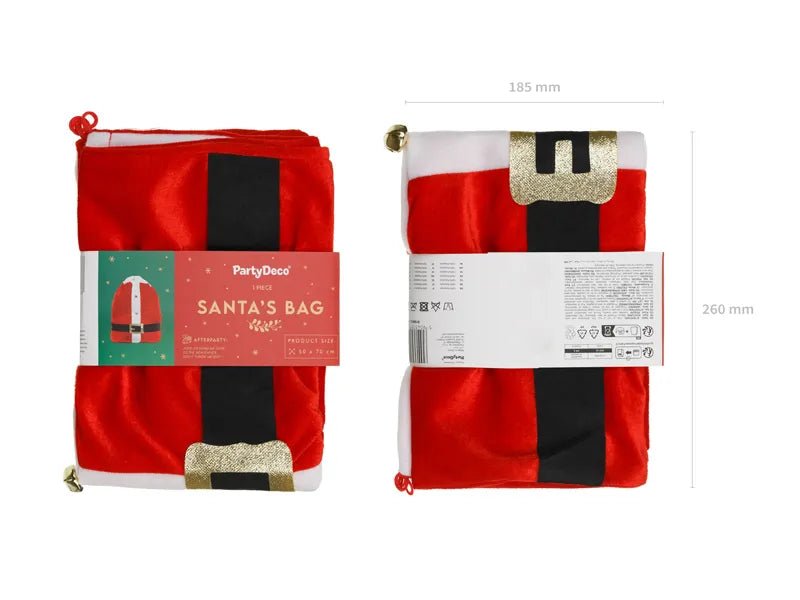 Santa Claus Gift Bag, mix, 50x70cm van Partydeco koop je bij Partywinkel