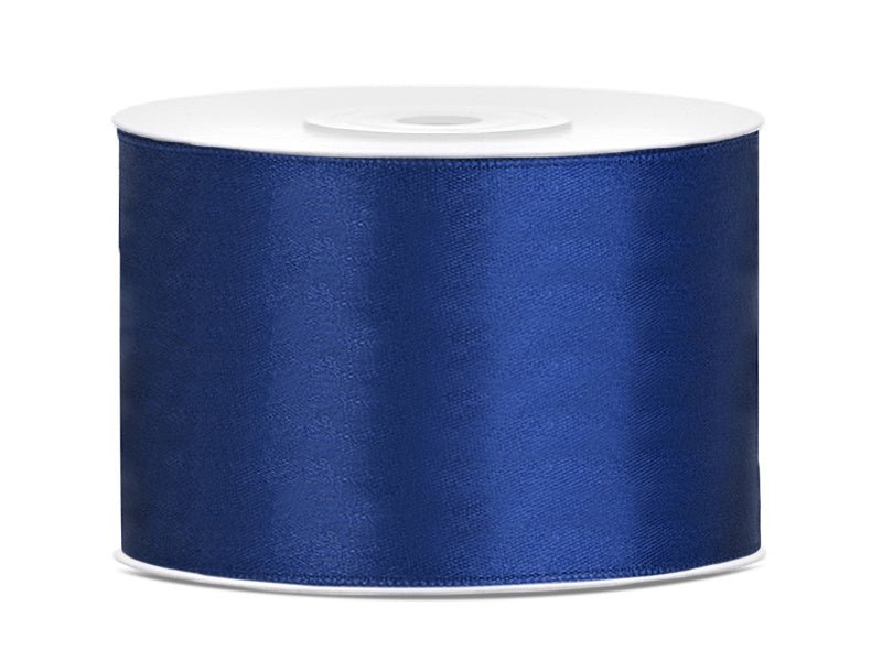 Satijn Lint Donkerblauw 50mm 25m van Partydeco koop je bij Partywinkel