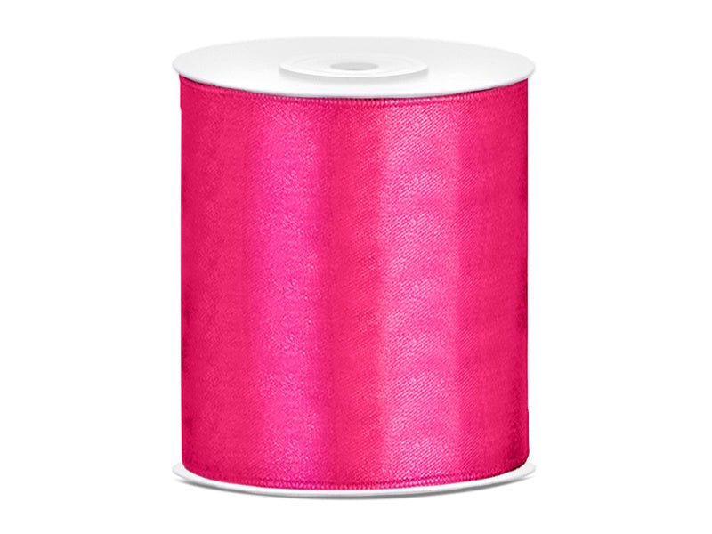 Satijn Lint Fuchsia 100mm 25m van Partydeco koop je bij Partywinkel